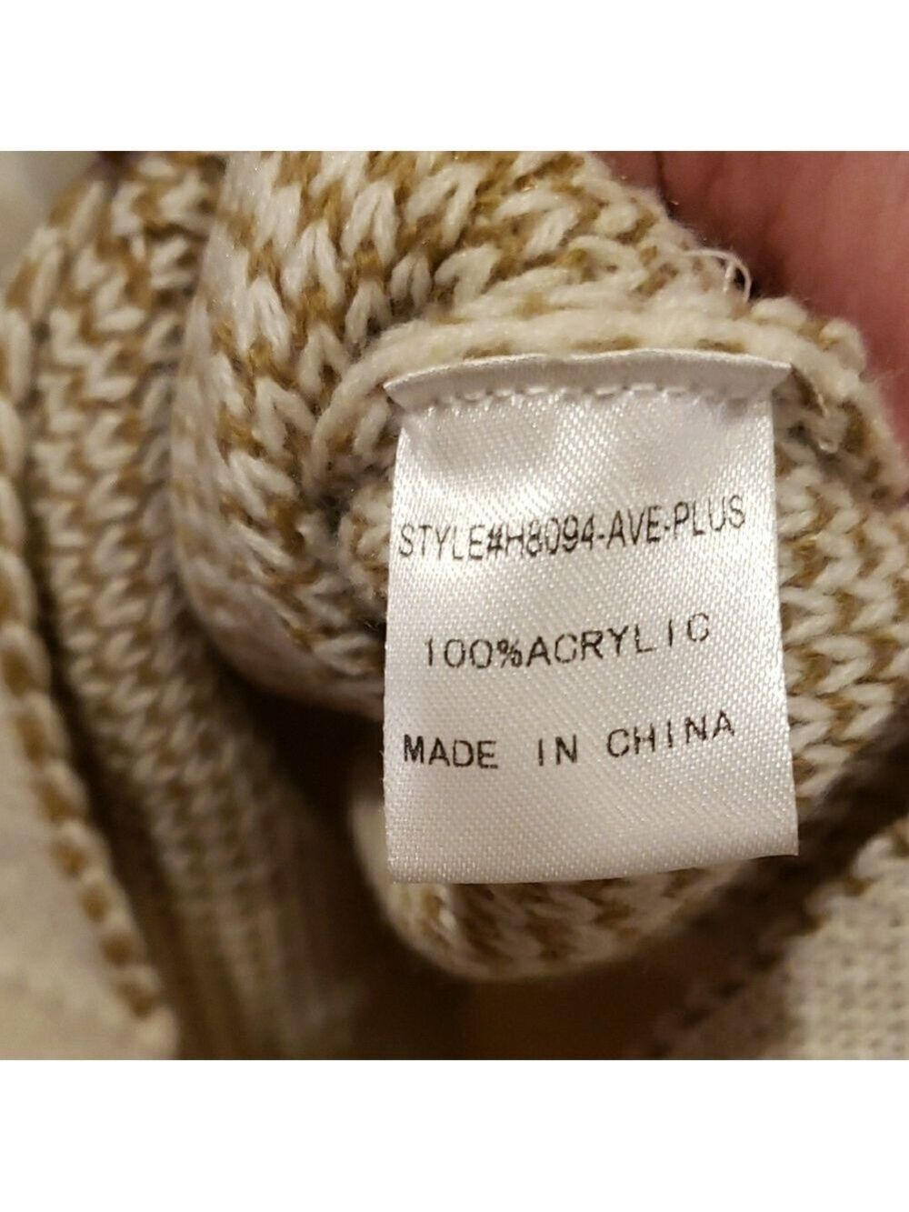 JODIFL Cream and Tan Checkered Turtleneck Sweater - Picture 13 of 13
